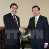 越南国家主席张晋创会见土库曼斯坦总统古尔班古雷·别尔德穆哈梅多夫（图片来源：越通社）