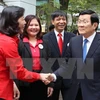越南国家主席张晋创（右）（图片来源：越通社）