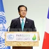 越南政府总理阮晋勇在COP 21大会上发表讲话（图片来源：越通社）