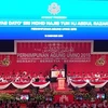 巫统主席兼马来西亚总理纳吉布•拉扎克在开幕式上发言。