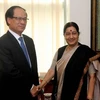 东盟秘书长黎良明会见印度外交部长苏什马·斯瓦拉杰（图片来源：scoopnest.com） 