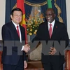 越南国家主席张晋创和坦桑尼亚总统约翰·马古富利（图片来源：越通社）