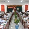 阮富仲总书记同富安省政府领导进行座谈。