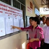 越南国会主席阮氏金银检查选举筹备工作。（图片来源：越通社）