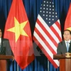 越南国家主席陈大光和美国总统奥巴马联合举行记者会（图片来源：越通社）