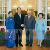 越南国家主席陈大光和新加坡总统陈庆炎（图片来源：越通社）