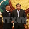 越共中央委员、国会副主席杜伯巳会见老挝人民革命党中央总书记、国家主席本扬·沃拉吉（图片来源：越通社）