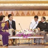 越南国会主席阮氏金银会见缅甸下议院议长吴温敏（图片来源：越通社）