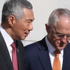 新加坡总理李显龙与澳大利亚总理特恩布尔。