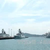 中国海军舰艇编队访问越南庆和省金兰国际港 。（图片来源：越通社）