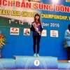 广宁省选手裴秋河获得女子步枪3×20的金牌（图片来源：越南人民报）
