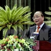 越南政府总理阮春福在海外越南人会议上致辞。