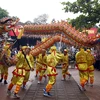 2017年陈祠传统庙会上的龙舞表演。