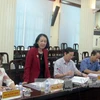 中央民运部长张氏梅女士发表讲话