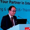 越南政府办公厅副主任黎孟河在研讨会上发表讲话