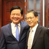胡志明市市委书记丁罗升与日本驻越南大使大岛浩