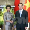 越南国家主席陈大光与法语国家组织秘书长米夏埃尔•让
