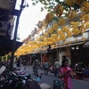 河内古街区为纪念越南文化遗产日张灯结彩