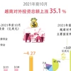 图表新闻：2021年前10月越南对外投资总额上涨35.1%