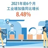 图表新闻：2021年前6个月工业增加值同比增长8.48%