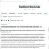 国际媒体纷纷报道越南国会批准EVFTA