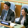 越南常驻联合国代表团团长阮芳娥大使（右）（图片来源：越通社）