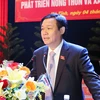 越南政府副总理王廷惠发表讲话。