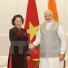 越南国会主席阮氏金会见印度总理纳伦德拉·莫迪（图片来源：越通社）