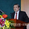 中央内政部部长潘廷镯在会上致辞。