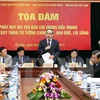 越南祖国阵线中央委员会主席阮善仁在座谈会上发表讲话（图片来源：越通社）