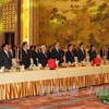 阮富仲​总书记和中国全国政协主席俞正声一同出席越中建交67周年纪念典礼(图片来源：越通社)