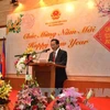 越南驻柬埔寨大使石余发表讲话（图片来源：越通社）