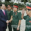 越南国家主席陈大光来到第7军区司令部调研并拜年（图片来源：越通社）