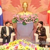 越南国会主席阮氏金银与老挝总理通伦•西苏里
