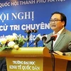 河内市委书记黄忠海在见面会上发表讲话。​（图片来源：http://vietnamnet.vn）