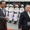 柬埔寨国防大臣迪班与泰国副总理兼国防部长普拉威。