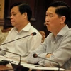 越南胡志明市人民委员会副主席陈永线在会上发表讲话。（图片来源：越共电子报）