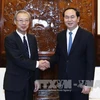 越南国家主席陈大光与日本共同社社长兼总编辑福山正喜。