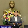 老挝国会主席巴妮·雅陶都在会上致开幕辞。（图片来源：越通社）