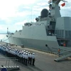 越南海军011丁先皇号导弹护卫舰启程前往新加坡。