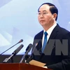 越南国家主席陈大光在会上发表讲话。（图片来源：越通社）