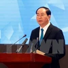 越南国家主席陈大光在会议上发表讲话。（图片来源：越通社）