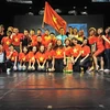 参加“2017越南灵魂”晚会的越南学生。