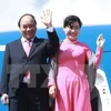 阮春福总理和夫人。（图片来源：越通社）