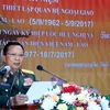 老挝国防部部长占沙蒙·占雅拉在集会上发表讲话。（图片来源：越通社）
