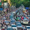 河内市高峰时期重要路段经常出现交通拥堵现象。（图片来源：越通社）​ 