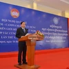 越南祖国阵线中央委员会主席陈青敏在会议上发表讲话。（图片来源：越通社）