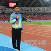 越南田径残疾人运动员阮黄明。（图片来源：越通社）