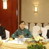 胡志明市人民议会主席阮氏决心在会见中发表讲话。（图片来源：越通社）