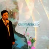 越南驻捷克大使胡明俊在“越南-无尽的美丽”图片展开幕式上发表讲话​ 。